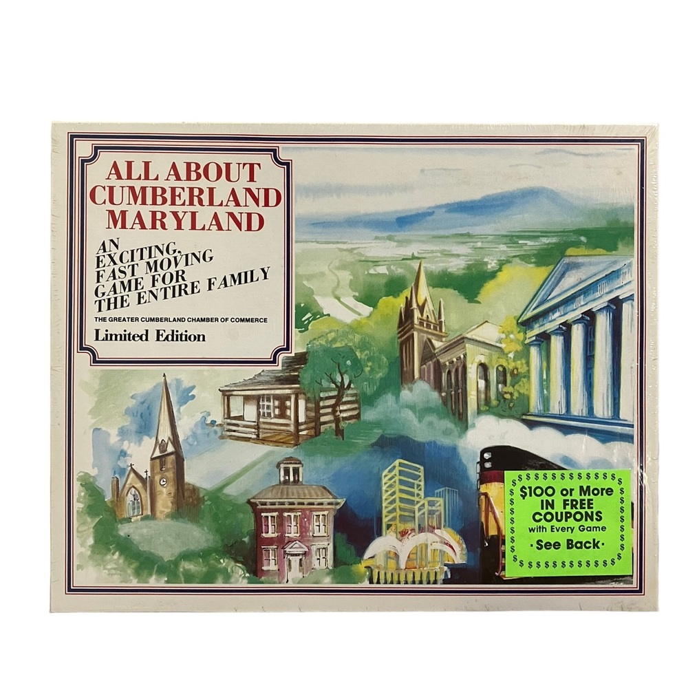 Vintage 1981 All About Cumberland Maryland Board Game NEW SEALED
